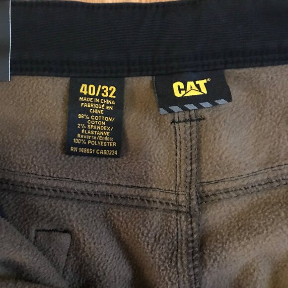 Caterpillar Mens Black Work Pants 40x32 Cotton/Spandex Fleece Lined Durable - Picture 4 of 8
